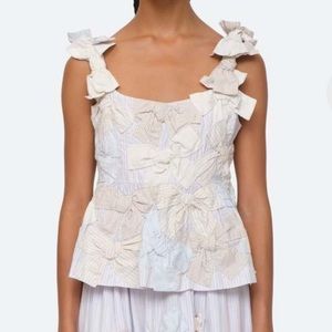 Sea New York Bonnie bow applique top 🎀